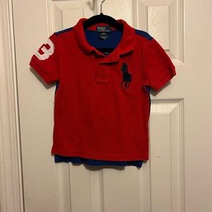 Polo Ralph Lauren🏇Boys👦🏻Polo Short Sleeve T shirt👕Red Blue White Sz 2T